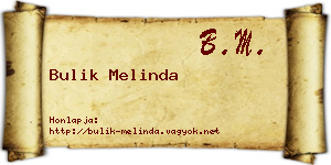 Bulik Melinda névjegykártya